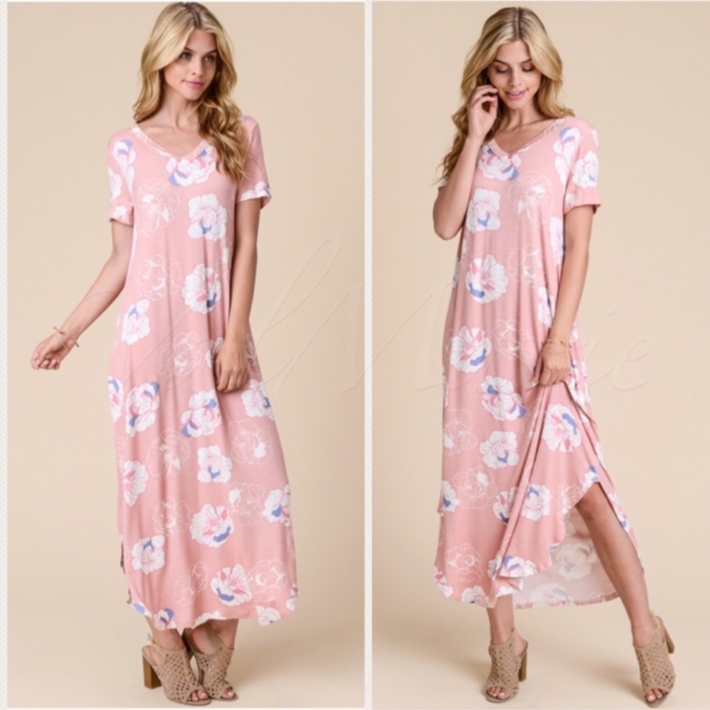 MUST GO!! NWT BRAND NEW Peach Floral Maxi Dress - MEDIUM
